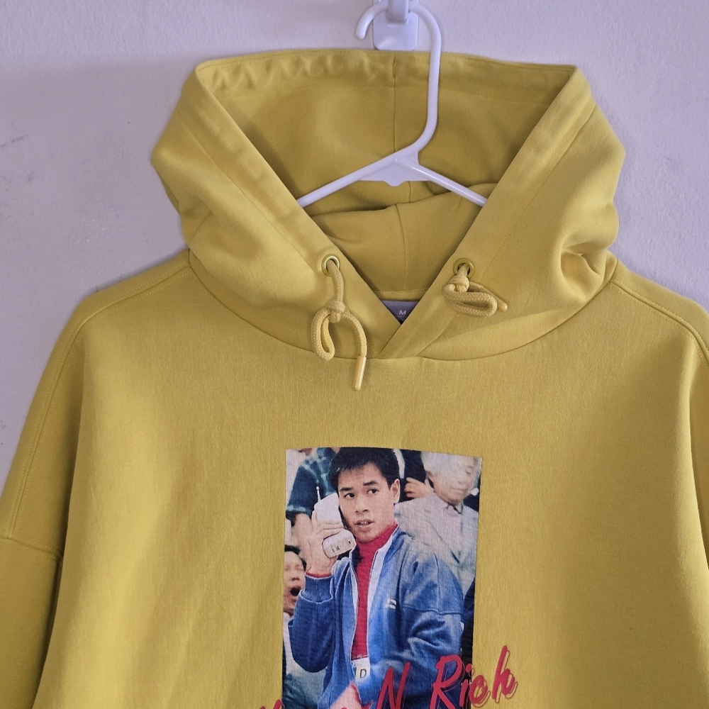 Li-Ning Young N Rich Hoodie Men's M Yellow Retro Graphic Streetwear Gymnast 90s - Picture 6 of 16